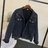 LUZUZI 5XL korte denim jas vrouwelijke ulzzang kralen parel losse dunne casual jeans bomber jas vrouwen lente herfst nieuwe jas cy200515