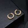 Hip Hop Earrings For Men Women Rapper Fashion Jewelry Luxury High Grade Bling Zircon Paved 18K Gold Rhodium Plating Copper Hoop Hu9243224