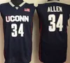 NCAA Connecticut Huskies College Ray #34 Allen Jersey Jesus Shuttlesworth Lincoln High School Basketball Jersey 1998 Film Got Game Jersey