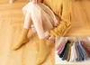 Automne hiver chaussettes chaudes mode femmes fille coton tricot botte équipage chaussettes bonneterie nouvel an noël anniversaire amical présente chaud