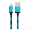 1M 2 M 3M Tkaniny Pleciona Kable Ładowarka typu C Micro V8 Kabel do ładowania danych USB do Samsung S4 S6 S7 Edge LG