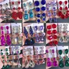 Kolorowe Rhinestone Drop Kolczyki Długie Czechy Dangle Europe Stany Zjednoczone Retro Szkło Wiertło Temperament Wedding Jewelry Dla Kobiet Prezent