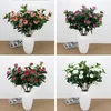 Fake Snowflake Camellia Flower Branch (5 heads/piece) 23.62" Simulation Tea Rose Real Touch Leaf for Wedding Home Decorative Artificial Flowers