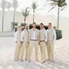 2019 Custom Made Ivory Beige Beach Linen Wedding Suits Men Suits Best Man Summer Marriage Groom Tailored Tuxedo 3 Pieces (Jacket+Vest+Pants)