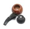 Teapot-shaped short-pole bucket Hand-made solid wood pipe with ferromagnetic suction can stand mini-wooden pipe