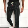 2020 Новые стильные мужчины Slim Fit Stripe Business Formal брюки повседневные офисные брюки скинни бизнес -костюм брюки для бизнеса.