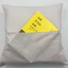 Sublimering Pocket PillowCase 40 * 40 Linne Pillowcover Pocket Pillow Kudde Värme Utskrift Blank kudde täcker grossist A02