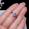 婚約用Colife Jewelry Classic 925銀タンザナイトリング0.5ct天然タンザナイトシルバーリングスターリングシルバータンザナイトジュエリー