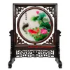 DHL gratuito Decorazioni cinesi vintage per la casa, soggiorno, ornamenti, decorazioni per la tavola, lavoro manuale, motivi di ricamo in seta, cornice in wenge, regalo di nozze