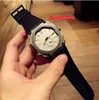 훌륭한 남자 스포츠 시계 스테인리스 스틸 케이스 시계 가죽 스트랩 시계 쿼츠 운동 방수 시계 무료 배송