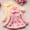 spesso bambina parka cappotto fiocco pizzo pelliccia sintetica cappotto caldo per 1-8 anni ragazze bambini bambini spessi capispalla invernali vestiti caldi