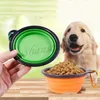 Portable Travel Pet Bowl Miska z kluczową klamrą Składana taca wodna 8 kolorów do wyboru z Q1027