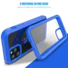 Transparent Clear Defender Robot ShockoProof Case Fodral för iPhone 13 12 11 PRO MAX 6 6S 7 8 PLUS X XS XR COVER