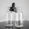 30 ml szklanej pipetowej butelki z kroplą do oleju eterycznego fiolka 1 unz z czarnym CR bezpieczną czapką