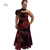 Neue Dashiki Frauen Lange Kleider mit Kopftuch Bazin Riche Afrikanische Patchwork Kleider für Frauen Afrikanischen Stil Kleidung WY4070