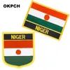 Monaco vermelho e branco bordado ferro na bandeira remendos patch national bandeira para roupas DIY decoração PT0132-2