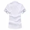 Camicie casual da uomo 2021 Abbigliamento uomo Estate Camicia ricamata 3D da uomo Tinta unita Top manica corta marca bianca Plus Size 6XL 7XL1