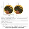 SOMESOOR beidseitig bedruckte schwarze Afro-Mädchen-Ohrringe aus Holz mit „Don't Touch My Hair“-Tropfenohrringen aus afrikanischem Holz, baumelnd, für Frauen, Geschenke