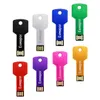 Bulk 200st 2GB USB 2.0 Flash Drives Metal Key Shape Flash Memory Stick Blank Media för dator Laptop MacBook Thumb Pen Drives Multicolors