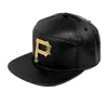 Hommes cuir PU HOP HOP BASEBALL HATS Basculon Crocodile Snapback Casquettes P Logo Fashion Street Dance Basque de baseball Casquette Femmes Black Gold HiPhop Hat