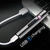 Mini Ny dubbelbåge -screem Display -tändare Vindtät USB -laddning Tändare Small Metal Electric Lighter 8238592