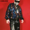 Multicolour Sequins Baseball Jacket Fashion Loose Coat Tide Male Singer Nightclub DJ DS Costume Hip Hop Rock Dancer Stage Wear Free Shipping