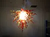 Small LED Pendant Light Lamps Unique Design American Handmade Blown Glass Chandeliers Orange Crystal Chandelier