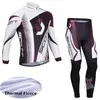 Vinter Cykling Jersey Set Scott Team Men Thermal Fleece Långärmad Cykeltröjor Bib Byxor Kits Mountain Bike Kläder Racing Cykel Sport Passar Y22041408