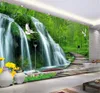 Wallpaper 3d Wooden Bridge Waterfall Beautiful Forest Scenery Living Room Bedroom Background Wall Decoration Wallpaper Custom Photo