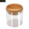 Glass Storage Container Stash Jar Viewing Container 125ML Vacuum Seal Bamboo Stash Jars Box Bottle Waterproof Airtight Pill Jars