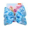 Jojo Siwa Łuki Włosów 16 Wzory Snowflake Style Jojo Kok pokłady z klips Akcesoria do włosów dla dziewcząt 8 calowe Duże włosy Bow SS127