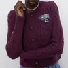 ZA autunno inverno donna cardigan gioielli decorativo maglione lavorato a maglia donne manica piena Casual maglione lavorato a maglia femminile top CJ191217