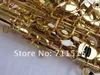 Oves de alto qualidade Saxofone Alto EB Tune Gold Lacquer Superfície Saxofone E Saxofone Plano Instrumentos Musicais Com Casos Bocal