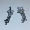 Vecalon Charm Star Flower Shape Orecchini pendenti con diamanti in argento sterling 925 Orecchini pendenti da sposa per gioielli da donna48660004491445