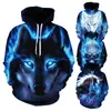 Hip Hop Hoodie 2019 Nyankomster Män / Kvinnor 3D Sweatshirt Animal Printed Wolf Mens Hoodies Tunna Hooded Pullover Toppar Vetentements