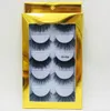 Luxury Thick Mink ciglia finte set 5 paia naturali lunghe con confezione in oro ciglia finte fatte a mano accessori per il trucco degli occhi DHL Free