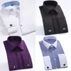 Nuevo estilo de algodón blanco para hombres, bodas, bailes, cenas, camisas para novios, ropa para novio, camisa para hombre, camisas de vestir con rayas clásicas para hombres 37-46 240P