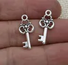 200Pcs/lot alloy Key Charms Antique silver Charms Pendant For necklace Jewelry Making findings 22x10mm