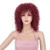 Afro kinky krullend pruiken voor zwarte vrouwen hoge temperatuur vezel gemengd bruin en blond kleur synthetisch kort haar