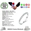 OMHXZJ Wholesale Band Ring European Fashion Woman Girl Party Wedding Gift 9 Colors Slim S925 Sterling Silver Ring RR303
