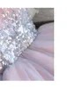 Nya korta balklänningar 2020 bollklänning rosa grå paljett V-ringar elegant kväll formella festklänningar vestido formatura curto234c