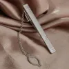 Mäns legering metall slipsklipp mode silver enkel slips stift bar lås