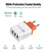 Carregamento Rápido QC 3.0 Smart Rápido Carregador Adaptivo 3 Porta USB Telefone Celular Adaptador Flash US Plug UE carregador USB para Xiaomi Samsung Huawei