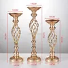 Creative hollow gold/ silver metal candle holder wedding table centerpiece flower vase rack home and hotel road lead decoration