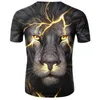 2019 Nowa Koszulka 3D Koszulka Zwierząt Lion Koszula Cool 3D T Shirt Mężczyźni Śmieszne Koszulki Męskie Odzież Casual Fitness Teetop Punk Tshirt