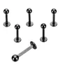 316L Ze Stali Nierdzewnej Uszu Lip Stud Screw Ball Style Pępek Pierścień Wielofunkcyjny Body Piercing Biżuteria Titanium Czarny Złoty Kolorowe 4 kolory