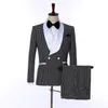 Real Image Wedding Tuxedos Shawl Lapel Wine One Button Groom Men Suits Wedding Prom Dinner Best Man Blazer(Jacket+Bow+Pants) Tailor Made B29