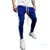 Fashion-Mens Casual Fitness Harem Skinny Calças Sportswear Bottoms Men Hip Hop Zipper Calças Calças Calças Sweatpants Plus Size