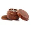 Wood Tobacco Grinder wooden spice herb hand grinder crusher 40 50 63mm 4 parts for smoking accessories tobacco grinders factory pr3245260