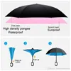 Paraplyer 18 stil tryckt omvänd paraply dubbel lager med C -handtag paraplyer omvänd vindtät vikta paraply soligt regny paraply bh1